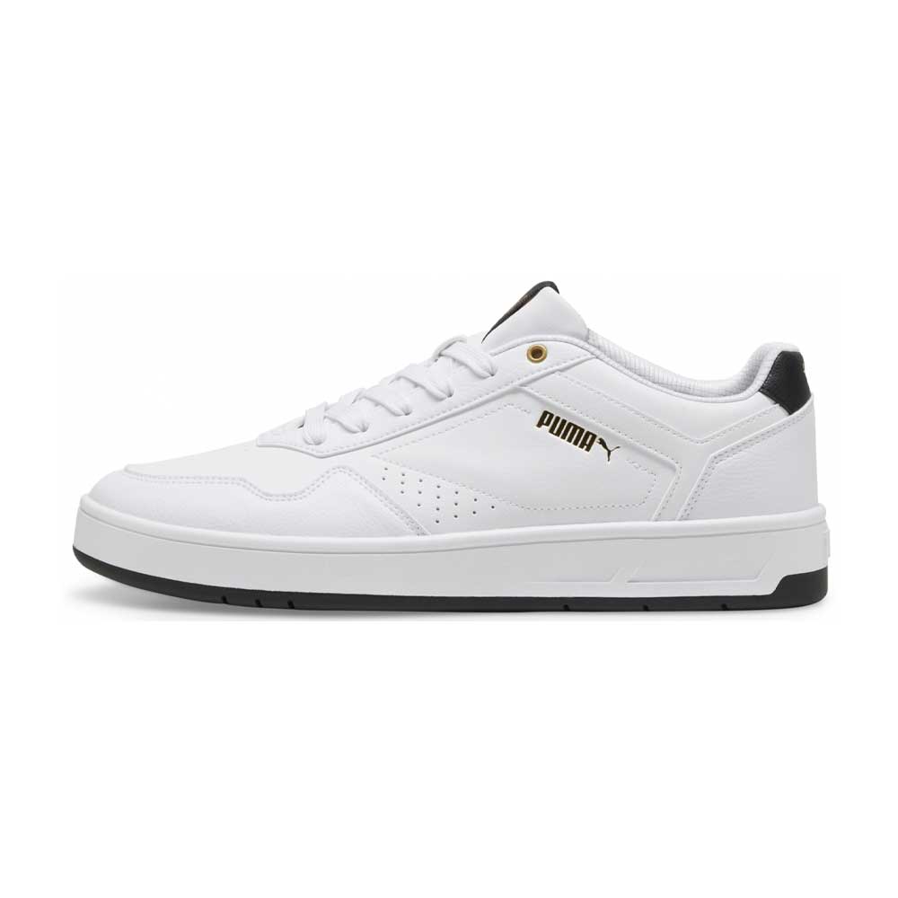 Tenis Puma para Hombre Court Classic Blanco-Negro-Dorado