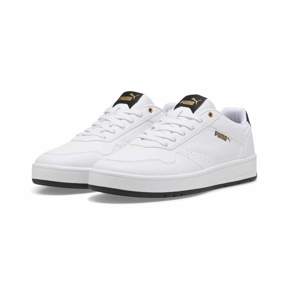 Tenis Puma para Hombre Court Classic Blanco-Negro-Dorado