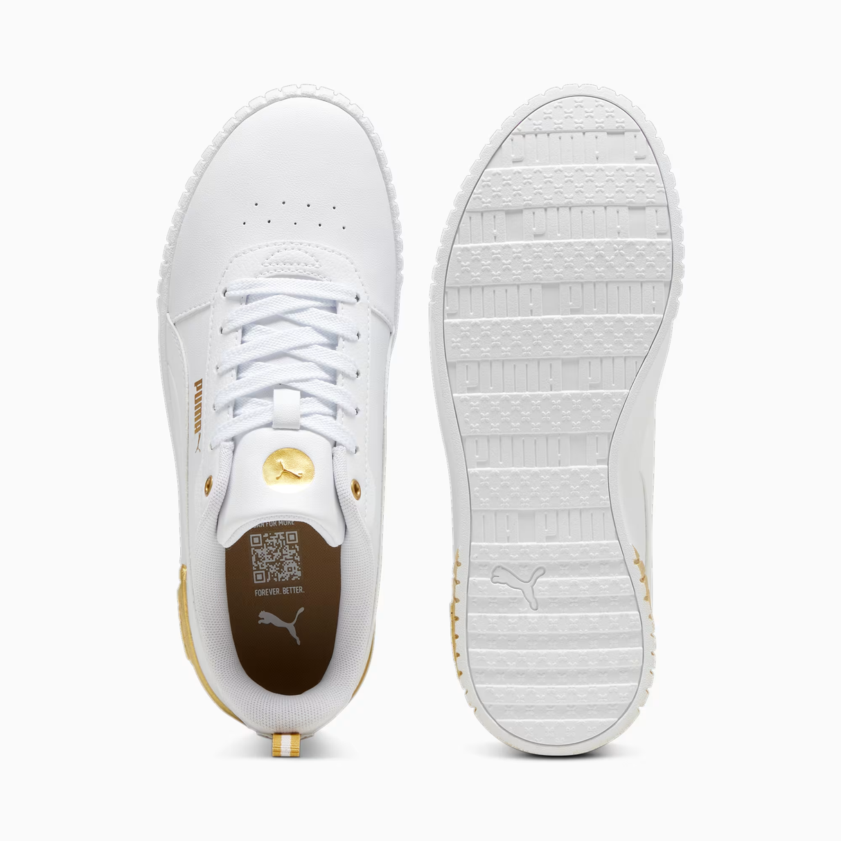 Tenis Puma para Mujer Carina 2.0 Metallic Dream Blanco Dorado SPORT MASTERS