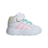 Tenis Adidas Niño Grand Court Mid I IE8704 Blanco Rosa