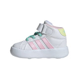 Tenis Adidas Niño Grand Court Mid I IE8704 Blanco Rosa