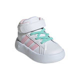 Tenis Adidas Niño Grand Court Mid I IE8704 Blanco Rosa