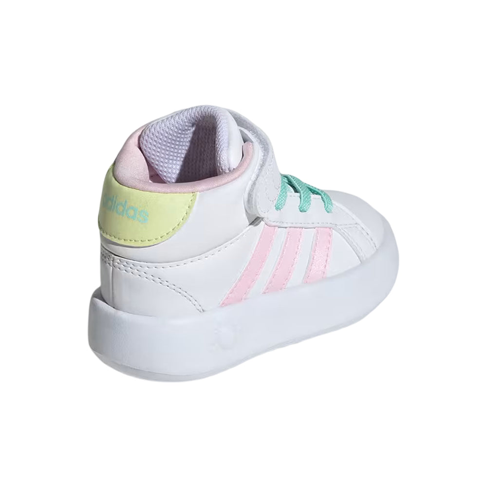 Tenis Adidas Niño Grand Court Mid I IE8704 Blanco Rosa