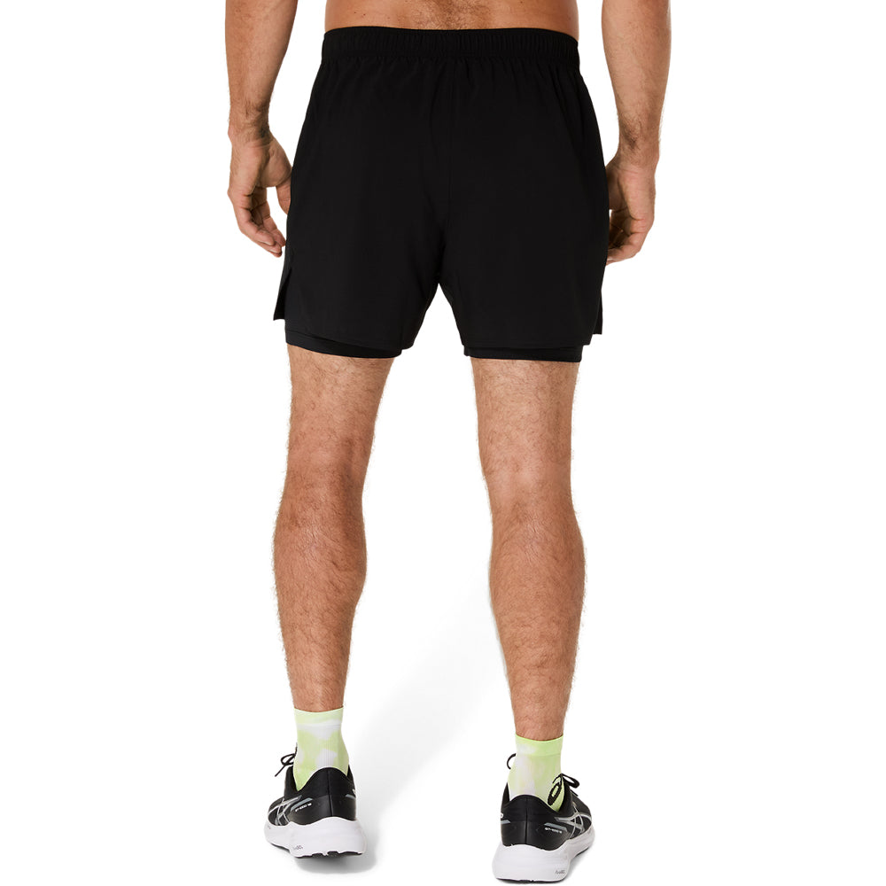 Short 2 en 1 Asics para Hombre Silver 2 in 1 5inches Short Negro