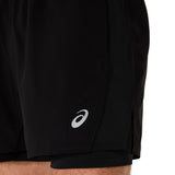 Short 2 en 1 Asics para Hombre Silver 2 in 1 5inches Short Negro