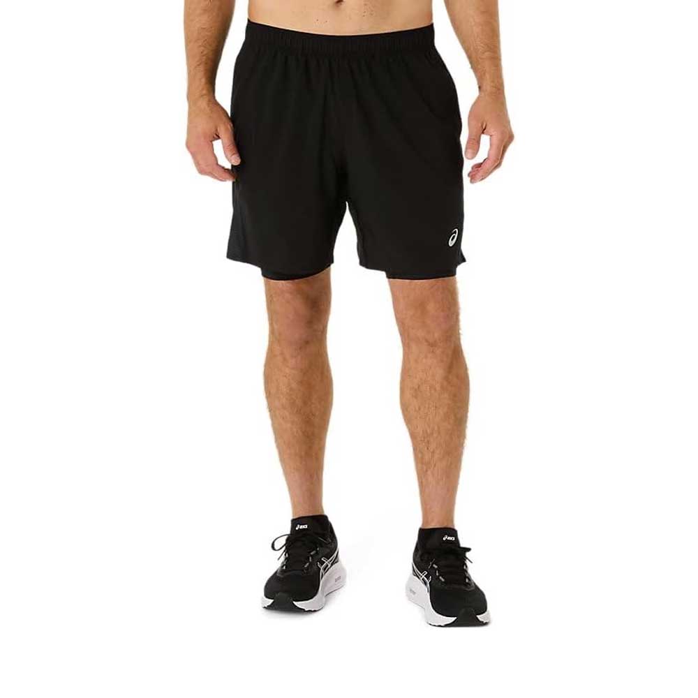 Short 2 en 1 Asics para Hombre Silver 2in1 7 pulgadas Short Negro