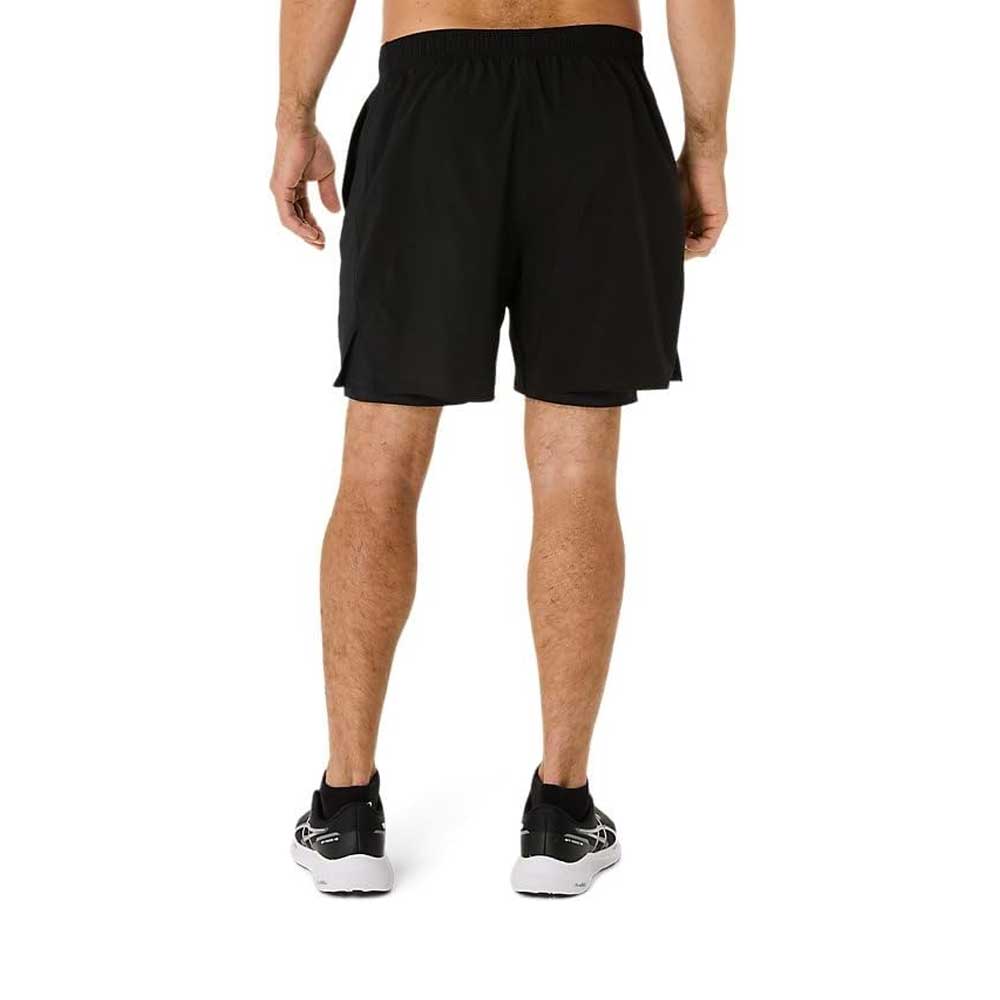 Short 2 en 1 Asics para Hombre Silver 2in1 7 pulgadas Short Negro