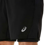 Short 2 en 1 Asics para Hombre Silver 2in1 7 pulgadas Short Negro