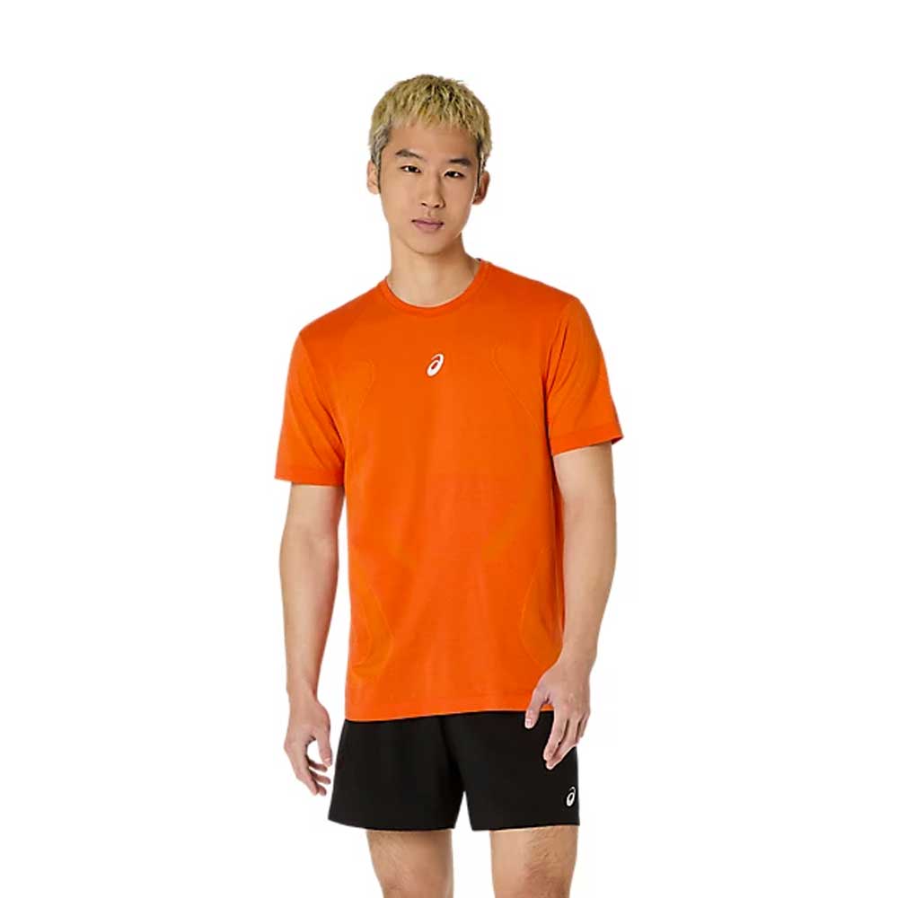 Playera Manga Corta Asics para Hombre Road Seamless SS Top Naranja