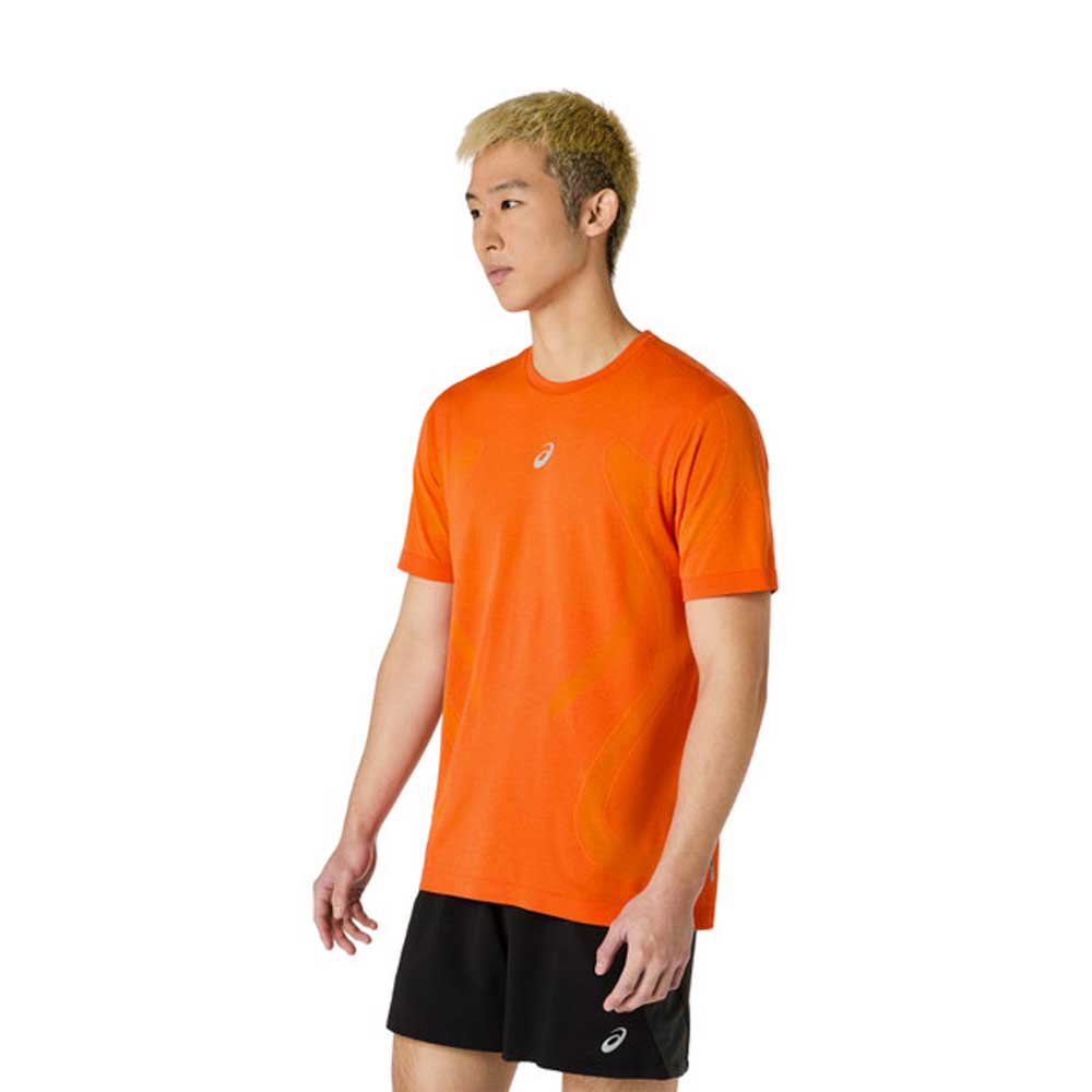 Playera Manga Corta Asics para Hombre Road Seamless SS Top Naranja