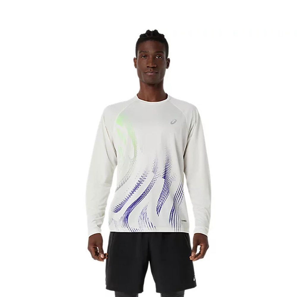 Playera Manga Larga Asics para Hombre Road Graphic LS Top Beige