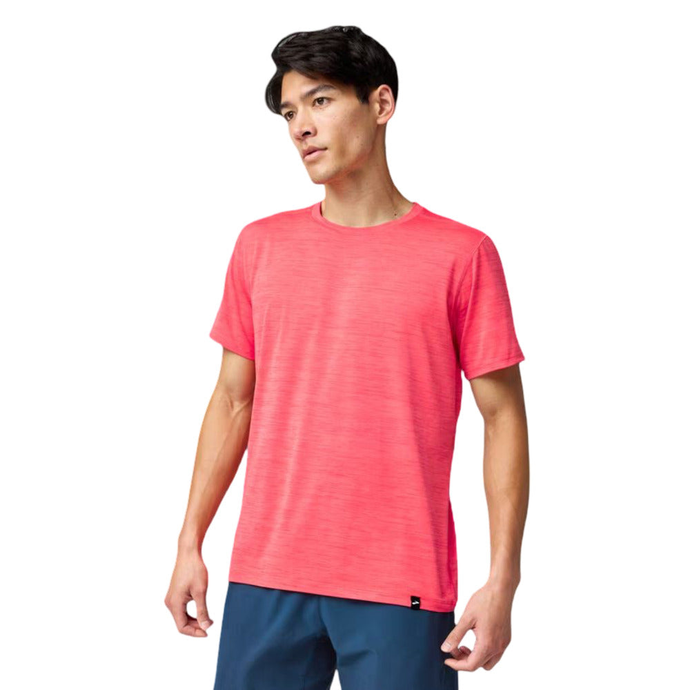 Playera Manga Corta Brooks para Hombre Luxe Short Sleeve Rojo