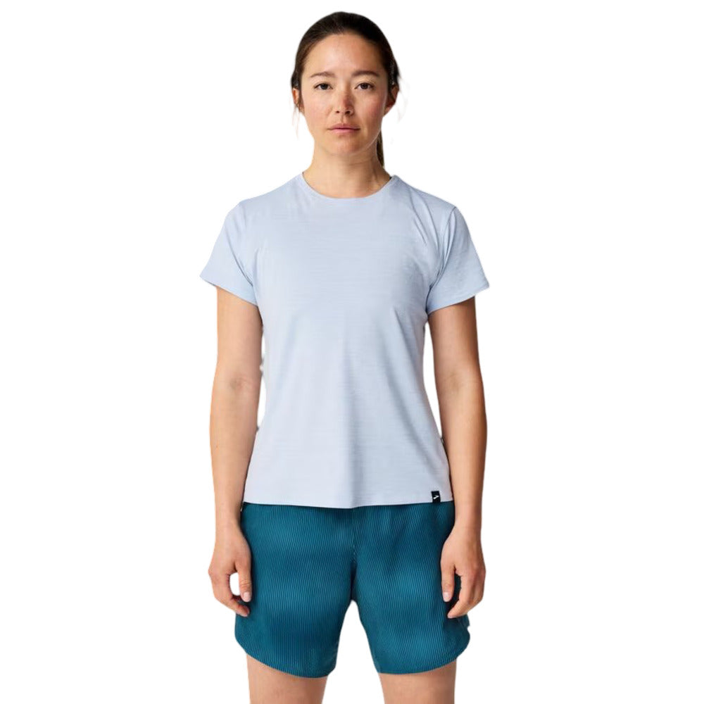 Playera Manga Corta Brooks para Mujer Luxe Short Sleeve Azul