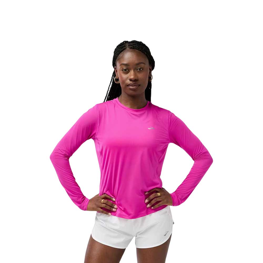 Playera Manga Larga Brooks para Mujer Sprint Free Long Sleeve 3.0 Rosa