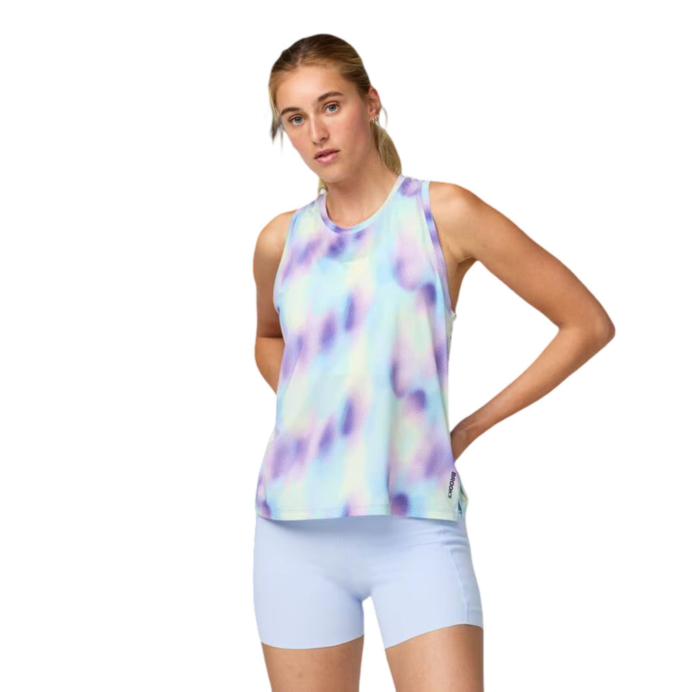 Playera Sin Mangas Brooks para Mujer Dash Tank Printed Multicolor