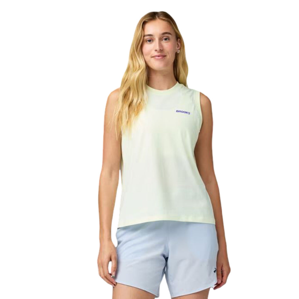 Playera Sin Mangas Brooks para Mujer Graphic Tank Amarillo