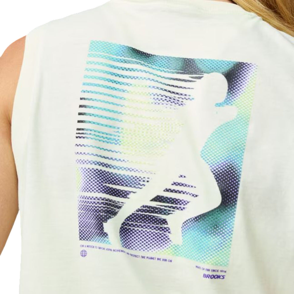 Playera Sin Mangas Brooks para Mujer Graphic Tank Amarillo