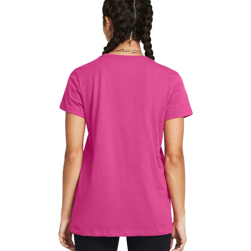 Playera Manga Corta Under Armour para Mujer Rival Logo SS Rosa