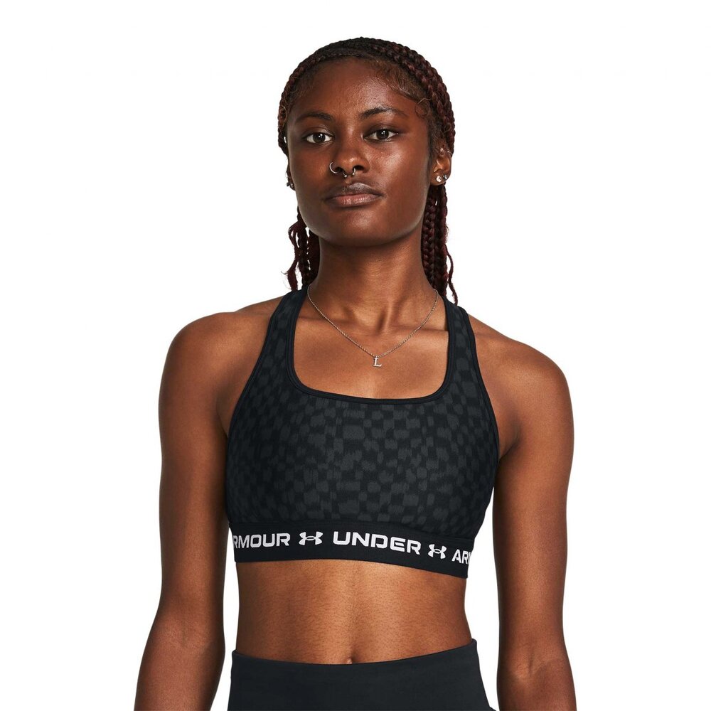 Bra Deportivo Under Armour para Mujer Crossback Mid Print Negro