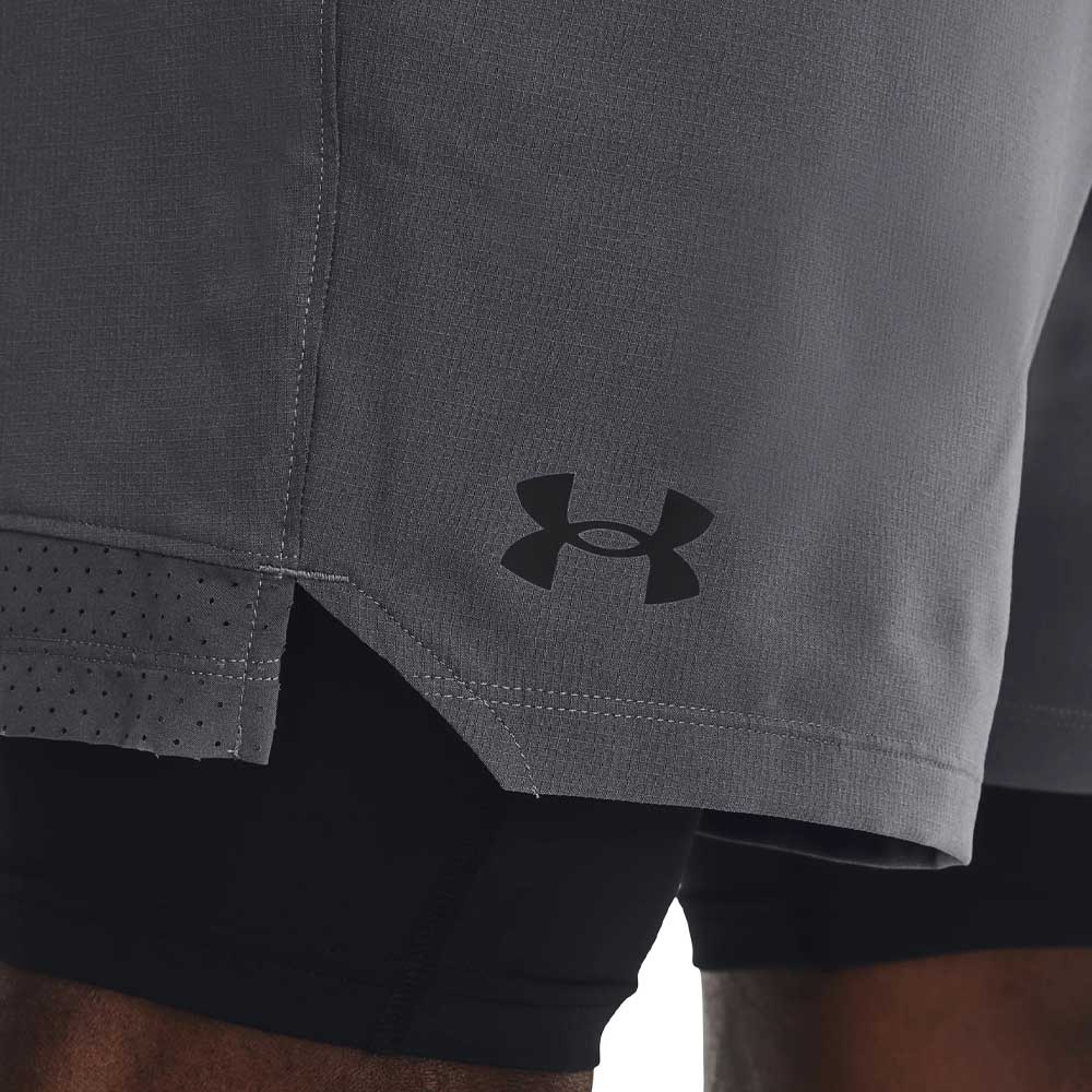 Short 2 en 1 Under Armour para Hombre Vanish Woven 2 in 1 Gris