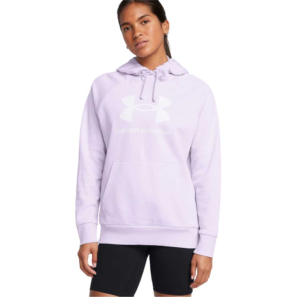 Sudadera con Gorro Under Armour para Mujer Rival Fleece Big Logo Hoodie Morada