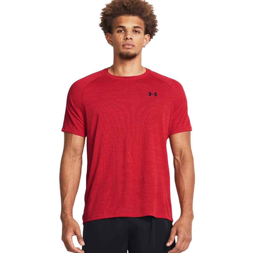 Playera Manga Corta Under Armour para Hombre Tech Textured SS Rojo