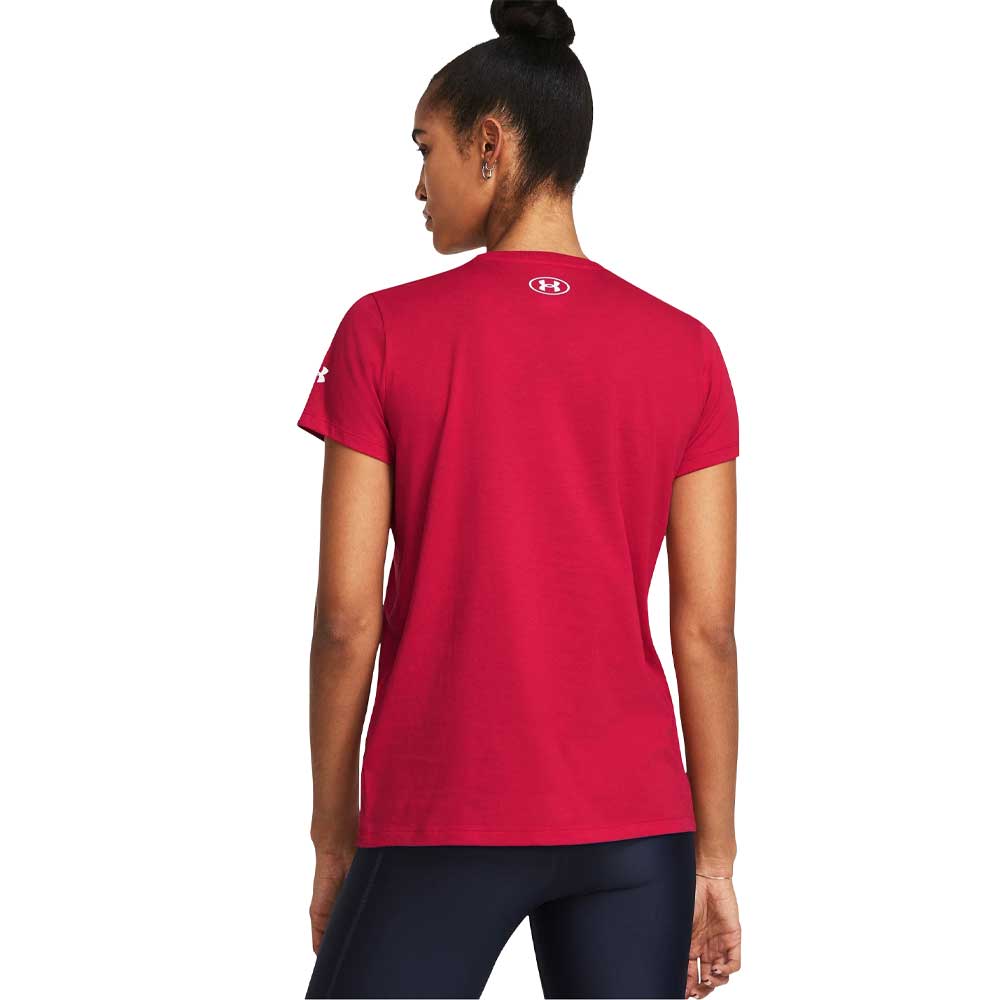 Playera Manga Corta Under Armour para Mujer Athletics SS Rojo