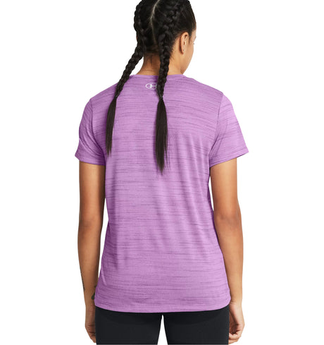 Playera Manga Corta Under Armour para Mujer Tech Tiger SSC Morada