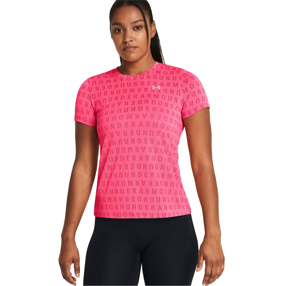 Playera Manga Corta Under Armour para Mujer Velocity WM Jacquard SSC Rosa