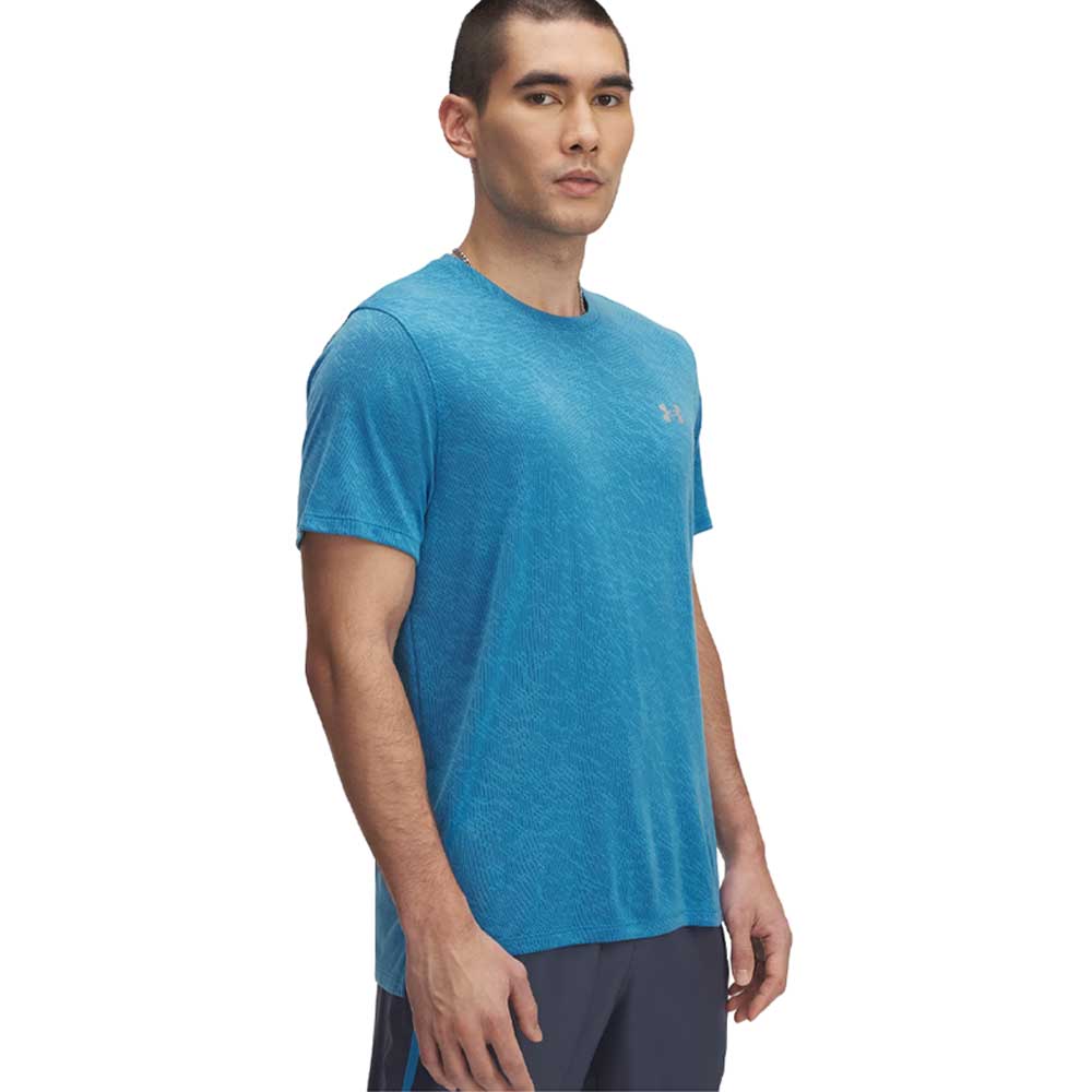 Playera Manga Corta Under Armour para Hombre UA Launch Camo Shortsleeve Azul