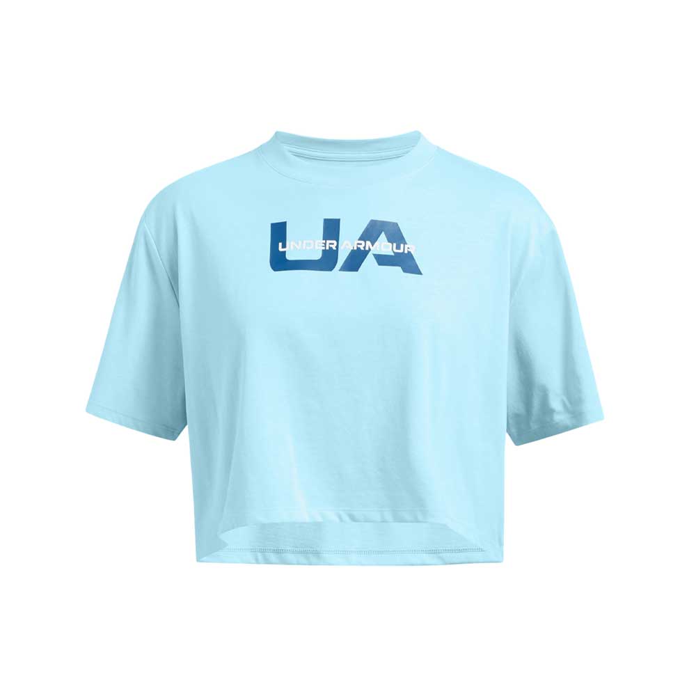 Playera Manga Corta Under Armour para Mujer W Boxy Wordmark MFO Azul