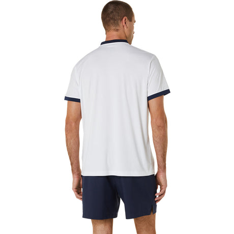 Polo Asics para Hombre Court Polo Shirt Blanco-Azul