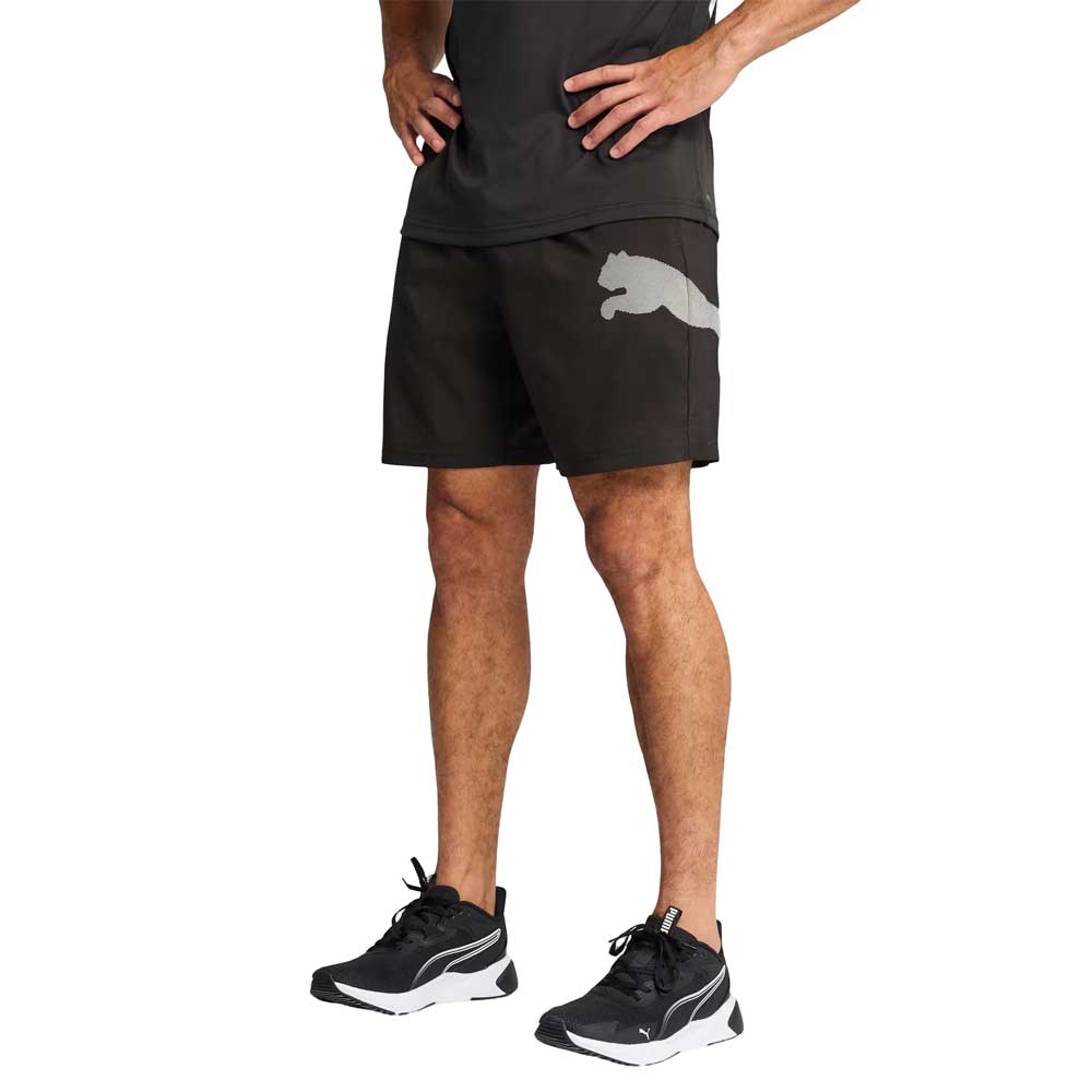 Short Largo Puma para Hombre Train All Day Essential Big Logo 7in Woven Short Negro