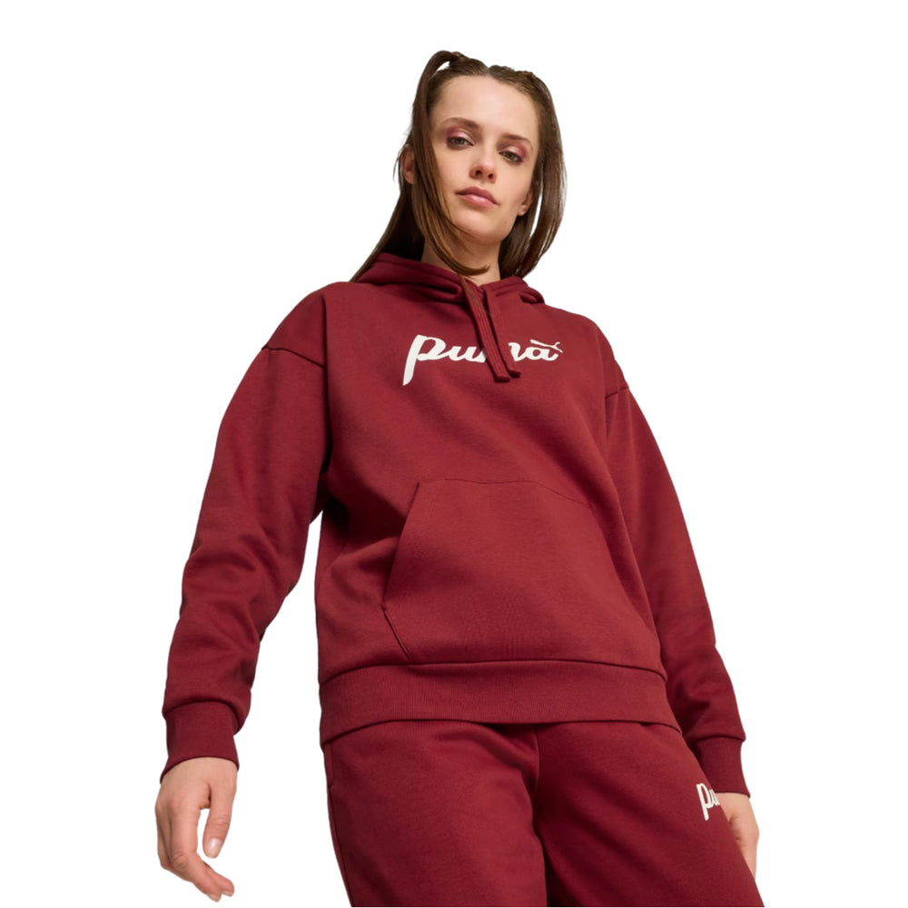 Sudadera con Gorro Puma para Mujer ESS+ Script Hoodie FL Rojo