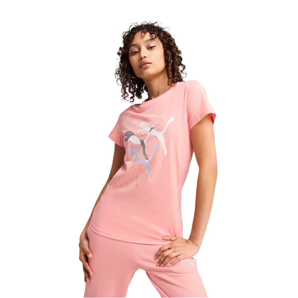 Playera Manga Corta Puma para Mujer Graphics Branded Leaf Tee Rosa