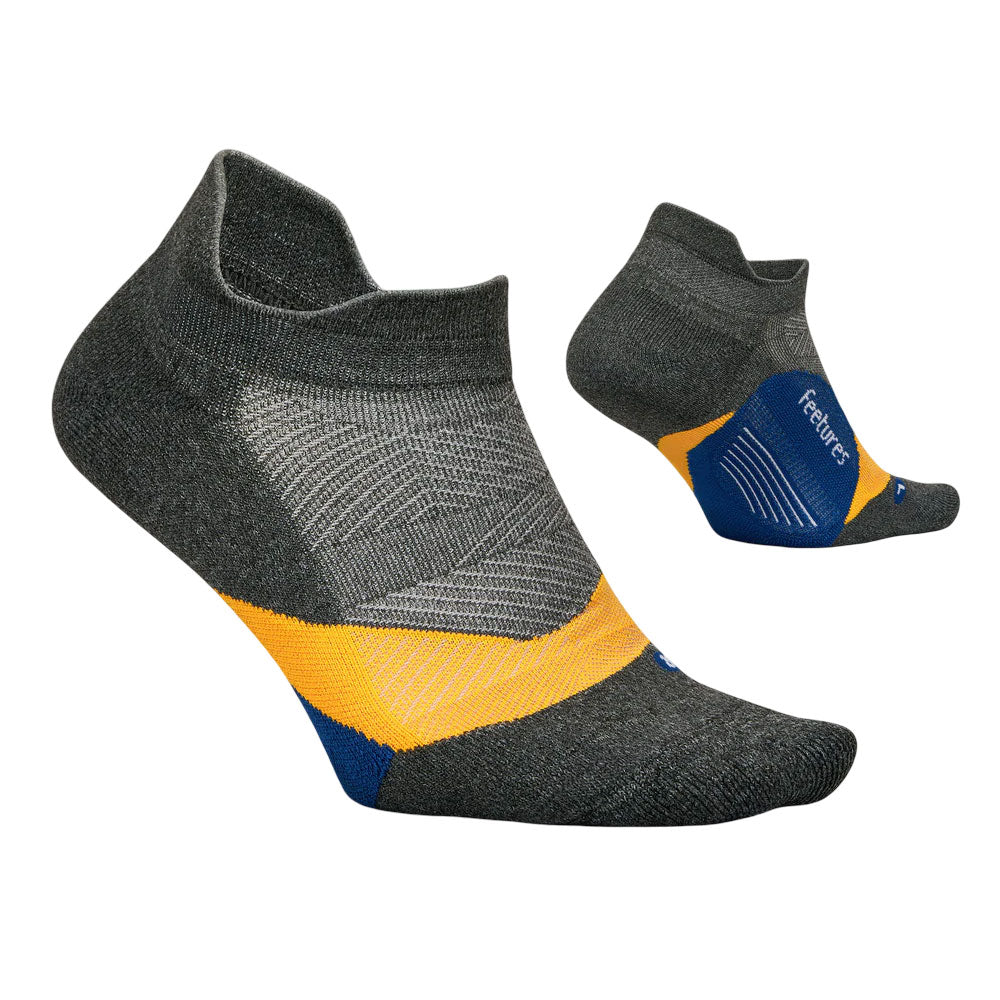 Calcetas Cortas Feetures Unisex Elite Light Cushion No Show Tab Gris