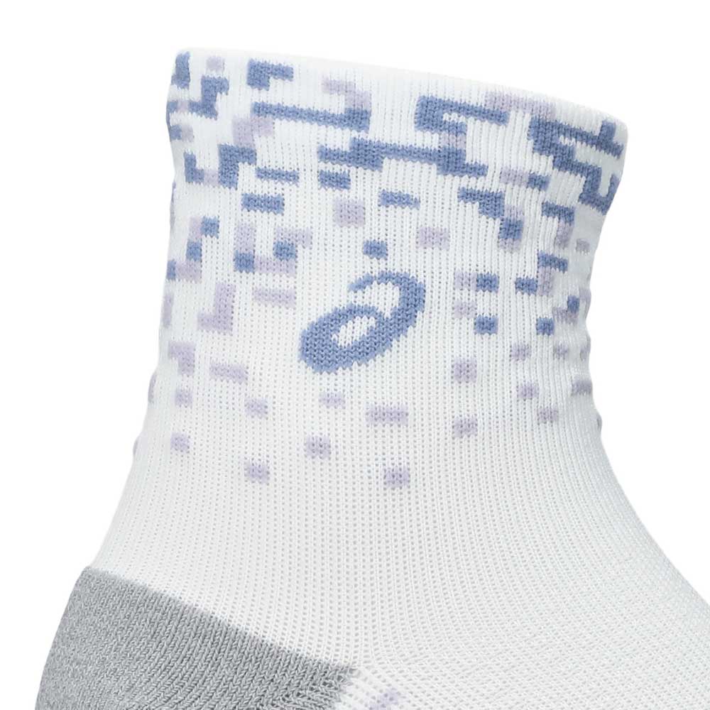 Calcetas Largas Asics Unisex Performance Run Sock Quarter Blanco-Gris