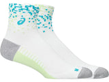 Calcetas Largas Asics Unisex Performance Run Sock Quarter Blanco-Aqua