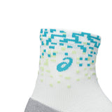 Calcetas Largas Asics Unisex Performance Run Sock Quarter Blanco-Aqua