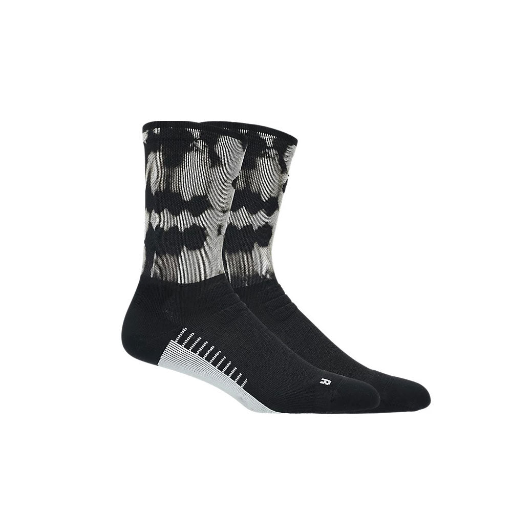 Calcetas Largas Asics Unisex Performance Run Sock Crew Negro-Crema