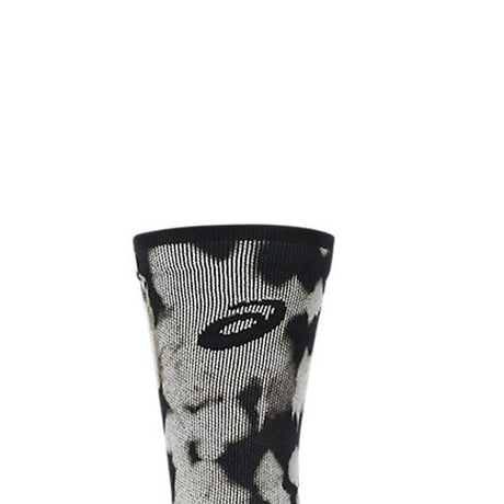 Calcetas Largas Asics Unisex Performance Run Sock Crew Negro-Crema