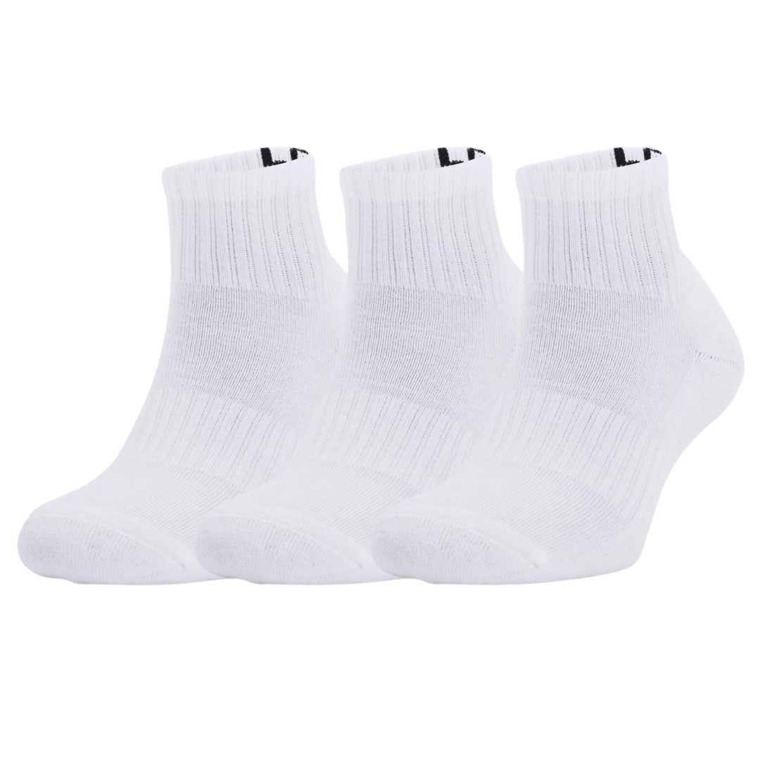 Calcetas Cortas Under Armour Unisex Core Quarter 3 pack Blanco