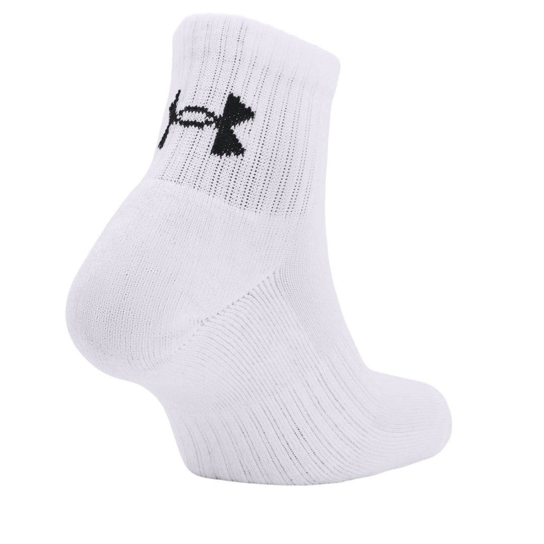 Calcetas Cortas Under Armour Unisex Core Quarter 3 pack Blanco