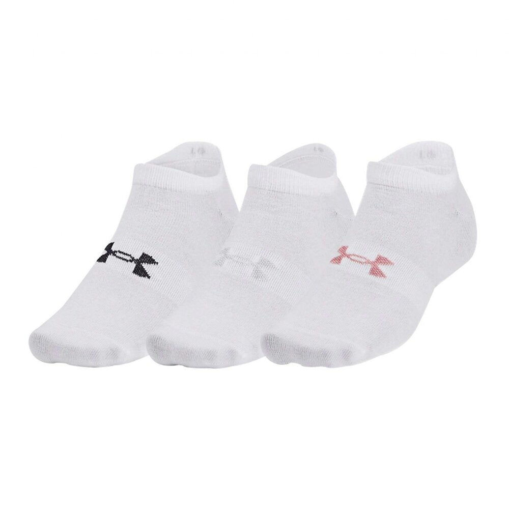 Calcetas Cortas Under Armour Unisex Essential No Show 3 Pack Blanco