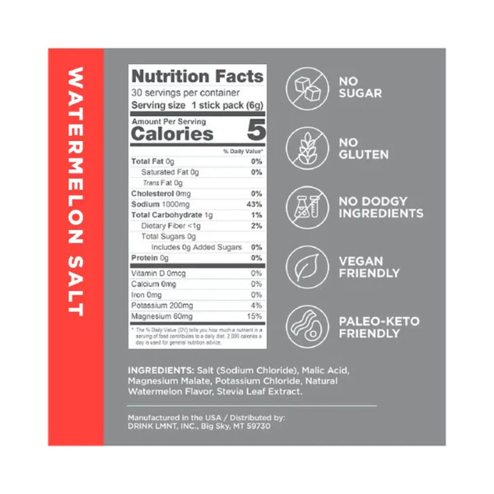 Electrolitos en Polvo LMNT Unisex Electrolyte Drink Mix 6gr Watermelon