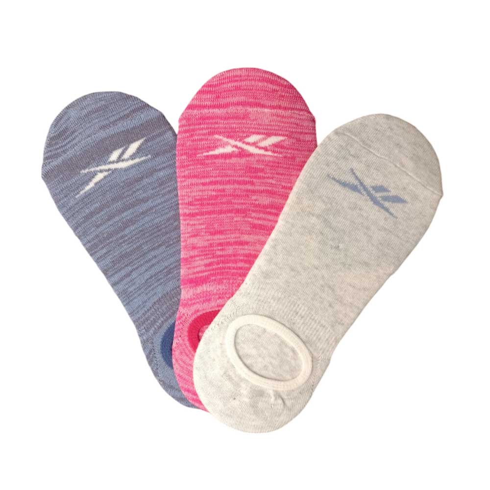 Calcetas Invisibles Reebok para Mujer 3 pack Linner Rosa-Gris