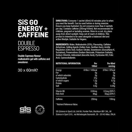 Gel Isotonico SIS Go Unisex Caffeine Gel Double Espresso 60ml