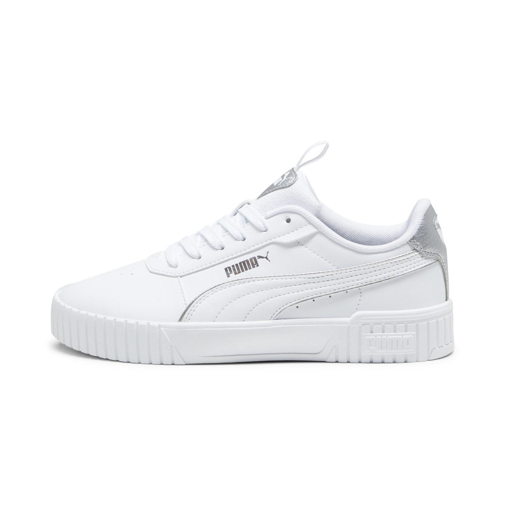 Calzado Puma para Mujer Carina 2.0 Pop Up Metallics Blanco Plata SPORT MASTERS