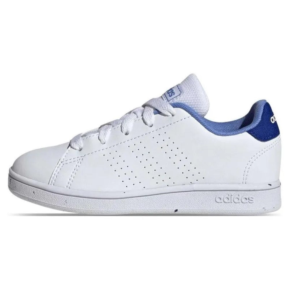 Tenis adidas blancos online con azul