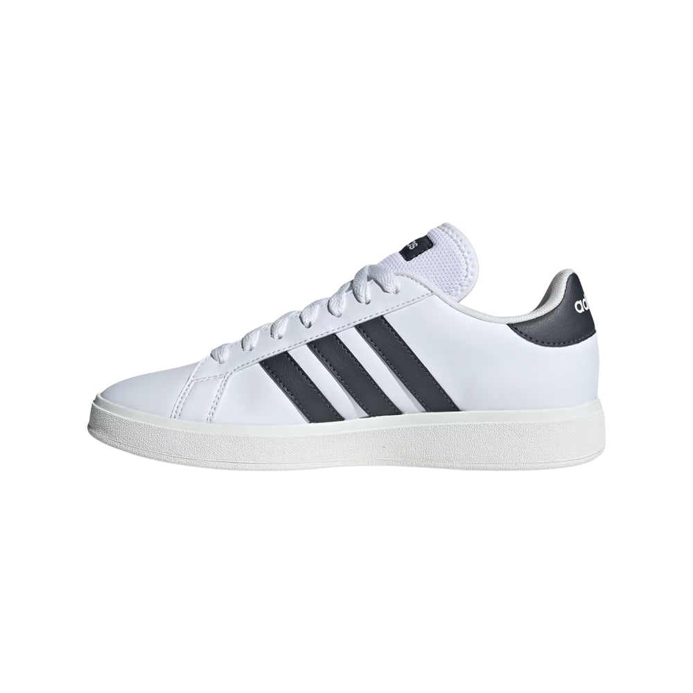 Tenis Adidas Unisex Grand Court Base 2.0 Ie8511 Blanco Negro Flores